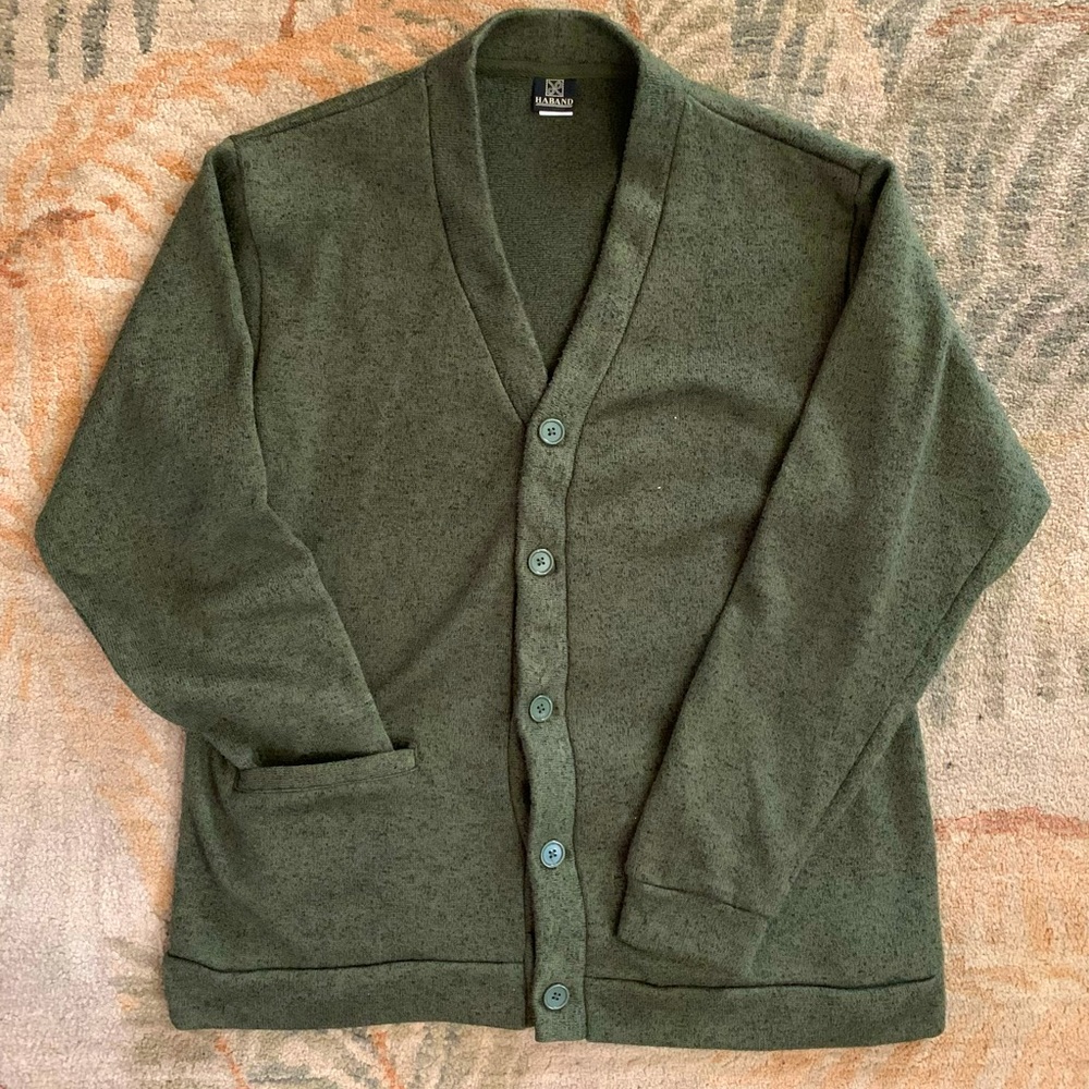 Mens Oversized Cardigan Green Size M